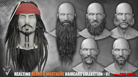 Realtime Beard & Mustache Haircard Collection - v1