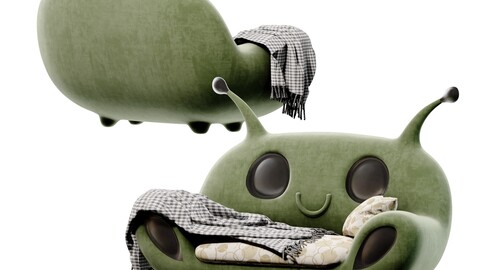 Modern children's cartoon two-seater sofa