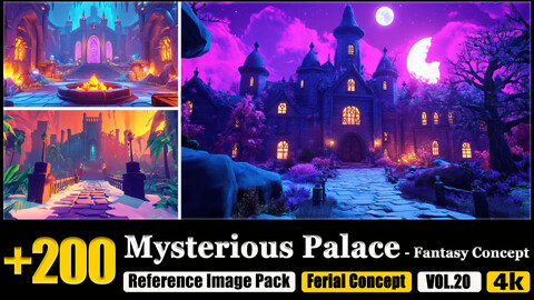 200 Mysterious Palace - Fantasy Concept Reference Image Pack v.20 |4K|