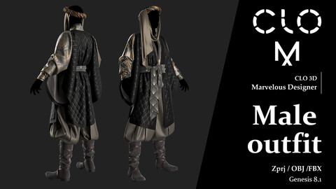 Male outfit / Marvelous Designer/Clo3D project file + OBJ, FBX