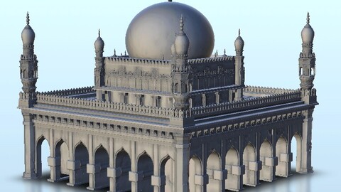 Indian temple with dome 14 | STL for 3D Printing