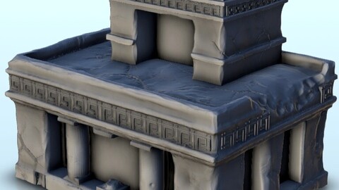 Mesoamerican building with top annex 4 | STL for 3D Printing