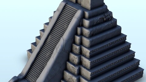 Mesoamerican pyramid with sanctuary 8  | STL for 3D Printing