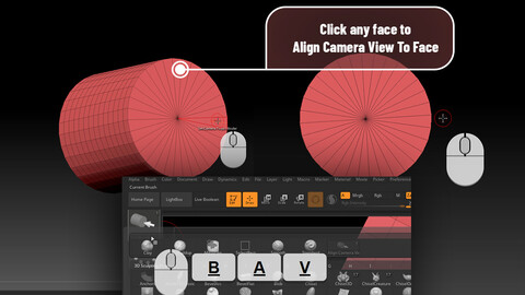 Align Camera View To Face - ZBrush Brush