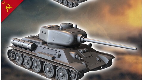 T-34-85 M1944 | STL for 3D Printing Printer | Hard Surface