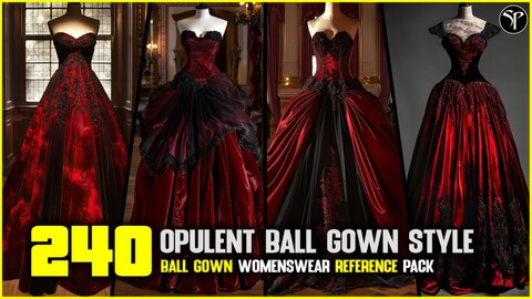 240 Opulent Ball Gown Women's Style | 4K Reference Image Pack