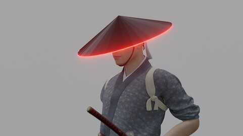 Japanese hat Jingasa (free)