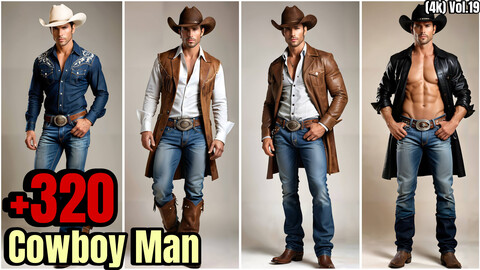 +320 Cowboy Man Character Concept(4k)