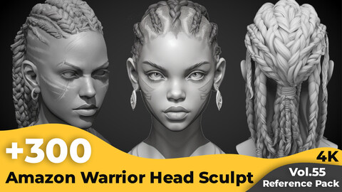 +300 Amazon Warrior Head Sculpt Reference Images(4k)