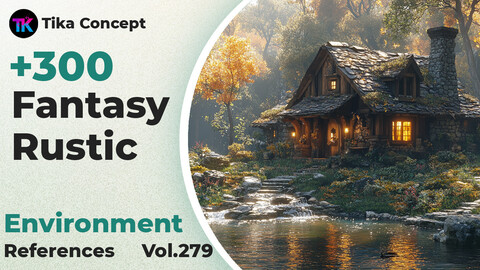 +300 Fantasy Rustic Environment Concept (4k)