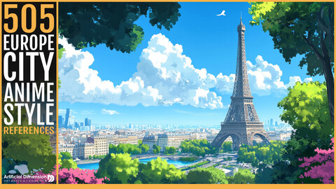 505 Europe City in Anime Style