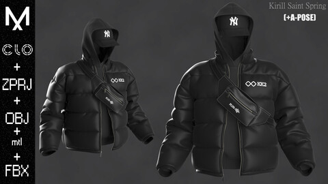 Streetwear Male Marvelous designer/Clo3d OBJ mtl FBX ZPRJ