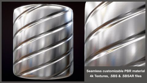 Flexible Metal Hose Customizable PBR Material Textures (Substance, hoses)