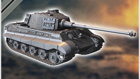 Panzer VI Tiger II (Henschel) | STL for 3D Printing Printer | Hard Surface