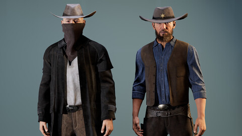 Western Cowboy Outfits Vol 1 (Metahuman clothing)