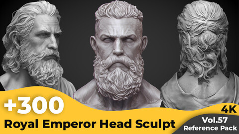 +300 Royal Emperor Head Sculpt Reference Images(4k)