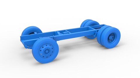 3D printable Chassis of Vintage GATR Racing Semi truck Version 2 Scale 1:25