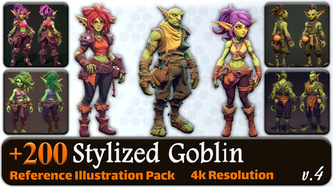 200 Stylized Goblin Reference Pack | 4K | v.4