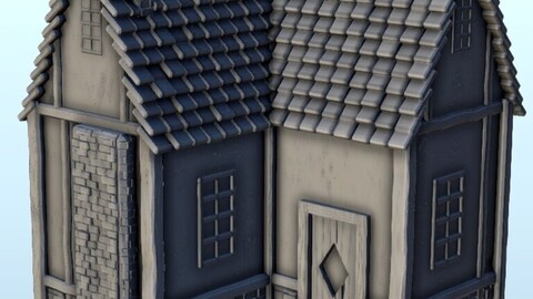 Medieval house with chimney 8 | STL for 3D Printing Printer | Hard Surface