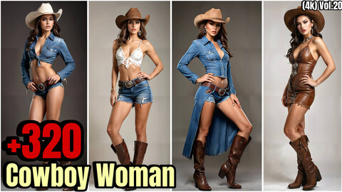 +320 Cowboy Woman Character Concept(4k)