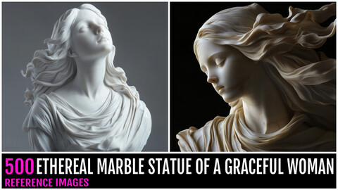 500 ETHEREAL MARBLE STATUE OF A GRACEFUL WOMAN