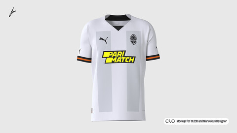 PUMA - SHAKHTAR DONETSK 22/23 AWAY MOCKUP for CLO3D and Marvelous Designer