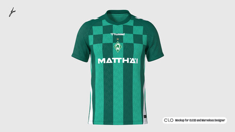 HUMMEL - WERDER BREMEN 2024/25 HOME SHIRT MOCKUP for CLO3D and Marvelous Designer