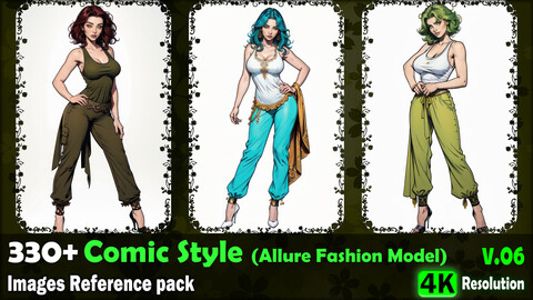 330+ Comic Style (Allure Fashion Model) Images Reference Pack - 4K Resolution - V.06