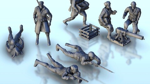 Russian WW2 infantry section 1 | STL for 3D Printing Printer | Hard Surface