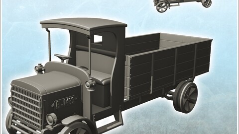 1915 Daimler B-Type Lorry 1 | STL for 3D Printing Printer | Hard Surface