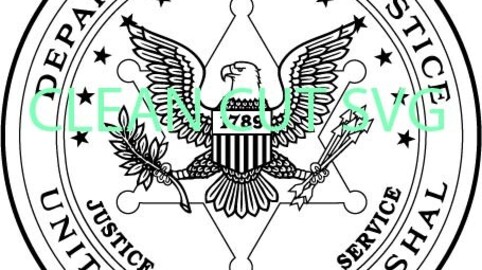 Seal of the United States Marshals Service VECTOR FILE Black white vector outline or line art file for cnc laser cutting, wood, metal engraving, Cricut file, cnc router file, vinyl cutting, digital cutting machine file