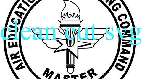 Air Education and Training command master instructor Badge Vector File Black white vector outline or line art file for cnc laser cutting, wood, metal engraving, Cricut file, cnc router file, vinyl cutting, digital cutting machine file