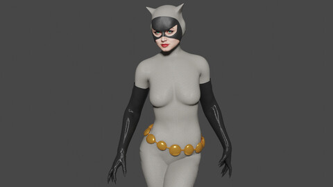 Catwoman Low-poly | Rigged 3D model