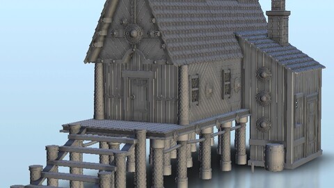 Viking house on stilts | STL for 3D Printing Printer | Hard Surface