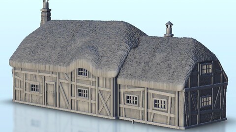 Medieval long house 18 | STL for 3D Printing Printer | Hard Surface