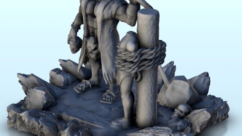 Orc execution scene on human body 6 | STL for 3D Printing Printer | Hard Surface