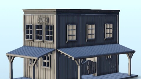 Wild West saloon 34 | STL for 3D Printing Printer | Hard Surface