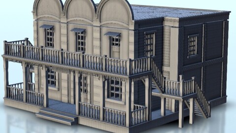 Wild West big sheriff's office building 35 | STL for 3D Printing Printer | Hard Surface