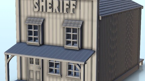 Wild West sheriff's office building 36 | STL for 3D Printing Printer | Hard Surface