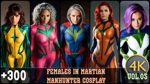 +300 Females in Martian Manhunter Cosplay | 4K Resolution | Realistic Heroes Cosplay Art Vol.05