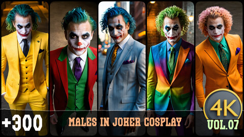 +310 Males in Joker Cosplay | 4K Resolution | Realistic Heroes Cosplay Art Vol.07