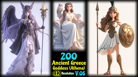 200 Ancient Greece Goddess (Athena) - 4K Resolution - V.06