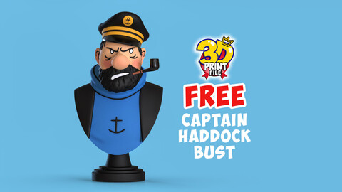 FREE CAPTAIN HADDOCK 3D Bust model