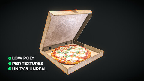 🍕 Pizza Margherita 3D Model – Game Ready