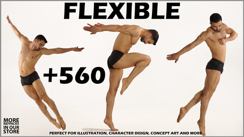 Flexible Male Poses Reference Picture pack . 560+ Images