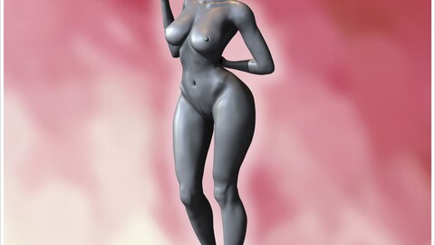 Nude woman standing confidently, hand on hip, with a natural and balanced pose (NSFW) (19) | STL for 3D Printing Printer | Hard Surface