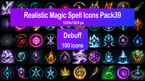 Realistic Magic Spell Icons Pack39 - Debuff