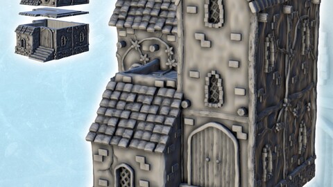 Medieval house with vegetation (1) | STL for 3D Printing Printer | Hard Surface