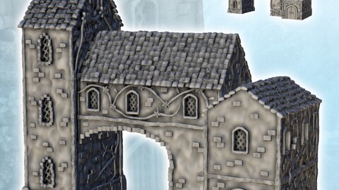 Large medieval house with vaulted passage (2) | STL for 3D Printing Printer | Hard Surface