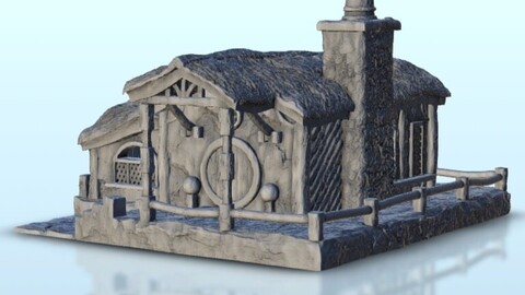 House with chimney 1 | STL for 3D Printing Printer | Hard Surface